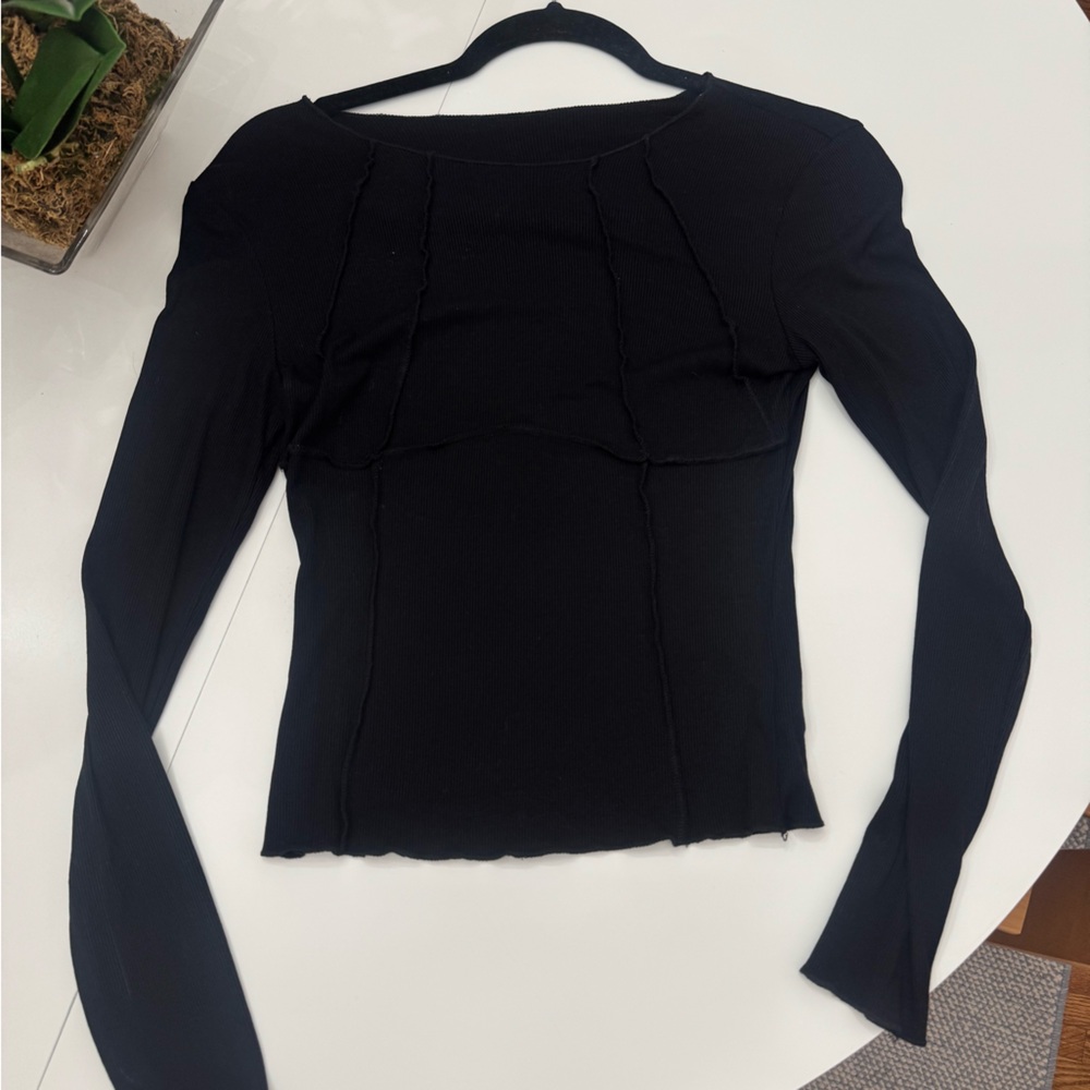 Commense Black Long Sleeve Top